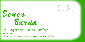 denes burda business card